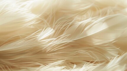 Soft Beige Feathers Close-Up Texture Background. Close-Up Of Soft Beige Feathers, Creating A Gentle And Soothing Texture, Ideal For Backgrounds Or Calm Themed Designs