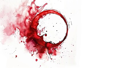 Stain Ring Watercolor Circle Mark Glass Red Drink Isolated Paper Cup Trace Background White. Watercolor Stamp Spill Stain Ring Round Drop Grunge Print Splatter Liquid Splash Alcohol Ink Water Art Spot