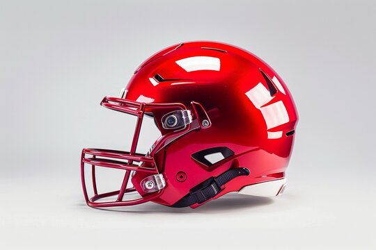 American football helmet. Backdrop with selective focus and copy space