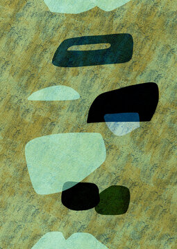 Pattern Green Shapes Abstract Background