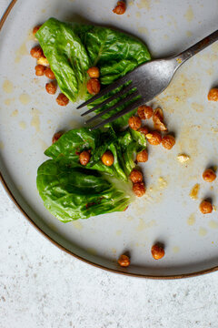 Leftover Lettuce and roasted chick peas