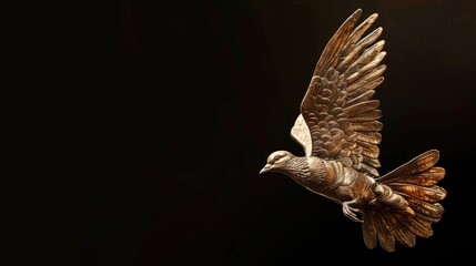 Winged Dove With Copy Space, A Representation Of The New Testament Holy Spirit