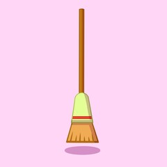 broom and dustpan on white background