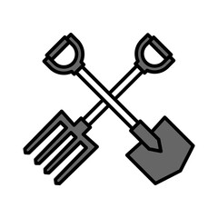 Shovel and fork garden PNG