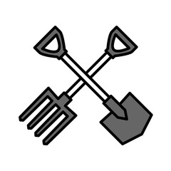 Shovel and fork garden PNG