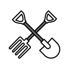 Shovel and fork garden PNG
