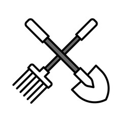 Shovel and fork garden PNG