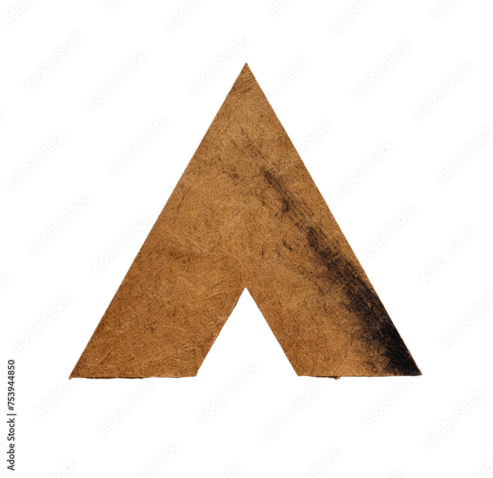 Poster a triangle with a pointy tip and a slanted base