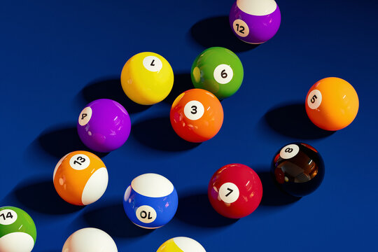 Randomly Placed Billiard Balls on Blue Felt