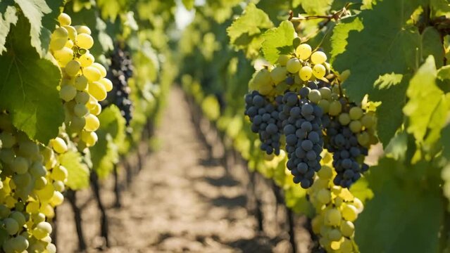 grape vines in vineyard