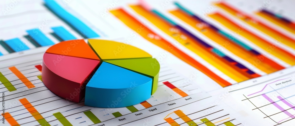 Poster dynamic data analysis visualization in vibrant colors