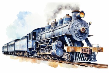 Naklejka premium A highly detailed watercolor clipart illustration of a whimsical garden displayed on an absolutely white background