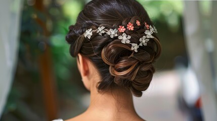 The Bridal Hairstyle, a Vision of Beauty, Poised for the Ceremony