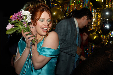 Friends making big party