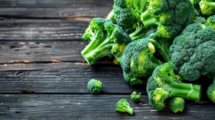 The Earthy Appeal of Fresh Green Broccoli on a Wooden Background