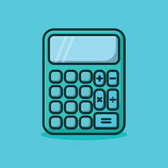 A Cartoon Vector Icon Illustration of a Calculator, Signifying school Tools Object