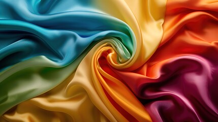 colourful silk fabric