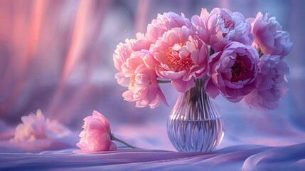 A still life of peonies