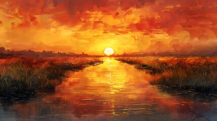 A watercolor interpretation of a quiet winter's morning