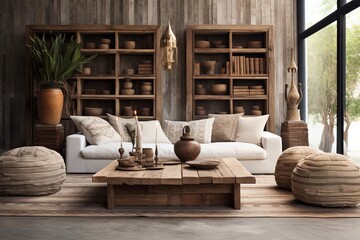 Reclaimed Wood Chic: Rustic Bohemian Living Room Ideas