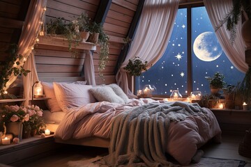 Astrological Sign Decor: Celestial-Themed Bedroom Decors with Soft Lighting and Dreamy Vibes