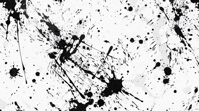Abstract grey and black splatter pattern on a white background