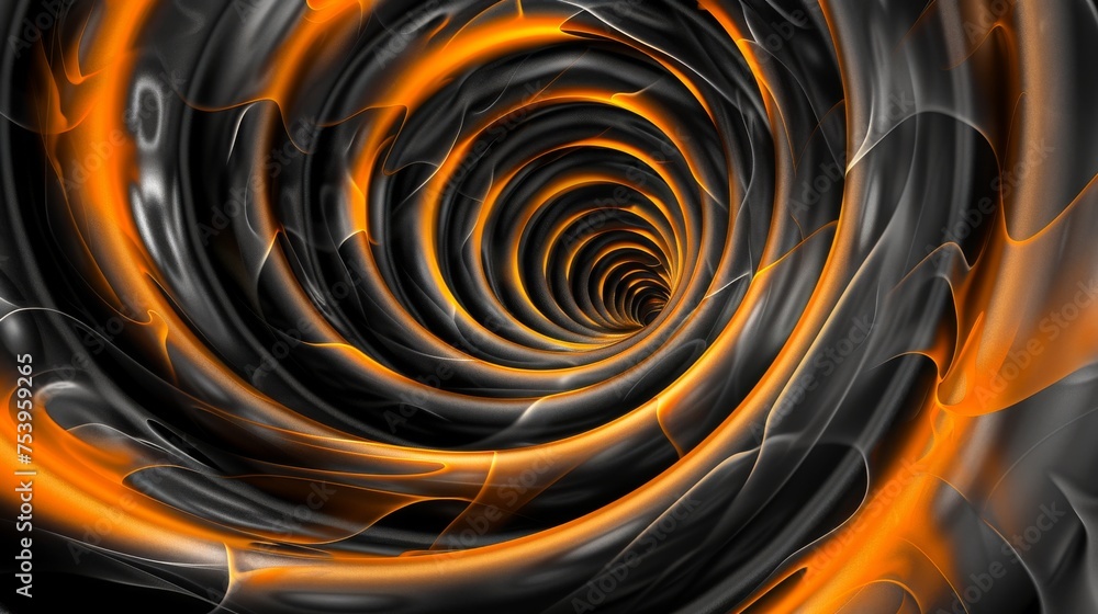 Canvas Prints black and orange abstract spiral pattern