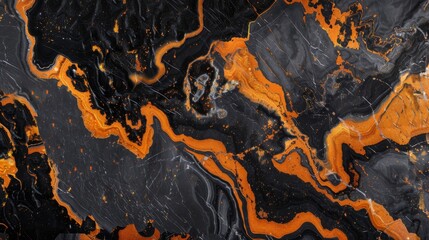 Black and orange marbled texture