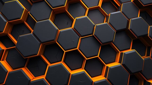 Black and orange honeycomb texture