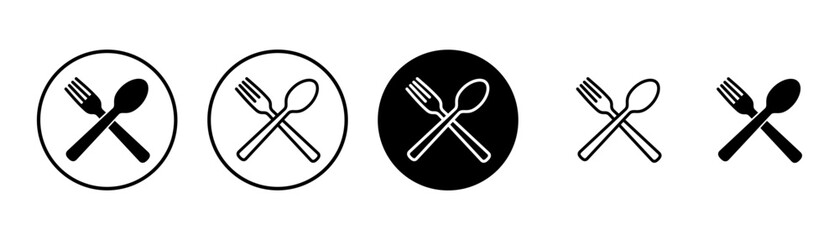 Fork, Spoon, and Knife isolated on white background. Restaurant icon. food icon. Eat. Cutlery icon.