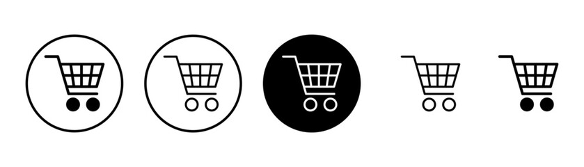 Shopping icon vector isolated on white background. Shopping cart icon. Basket icon. Trolley