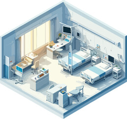 Hospital illustration artificial intelligence generation.