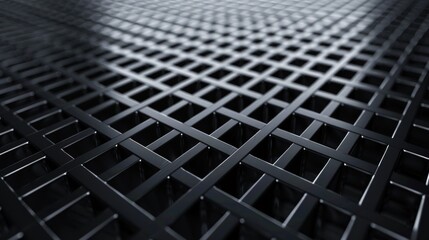 Gleaming metallic grid on a black and grey background