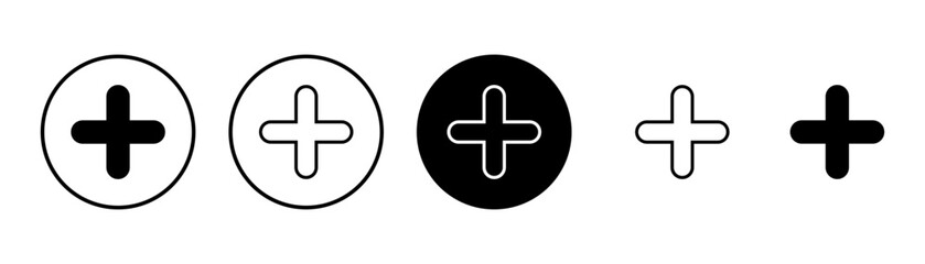 Plus Icon vector isolated on white background. Add plus icon. Addition sign. Medical Plus icon