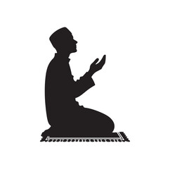 muslim Praying silhouette. praying symbol  vector illustration