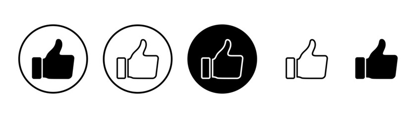 like icon vector isolated on white background. Thumbs up icon. social media icon