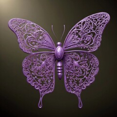 Purple paper butterfly, intricately crafted with AI precision, a stunning blend of artistic ingenuity and delicate beauty for designs."
