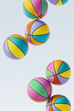 Basketball Balls Bouncing