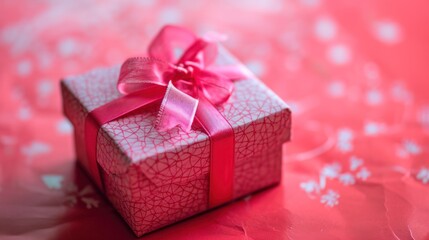 gift with red ribbon, gift for Valentine's day,christmas,party concept