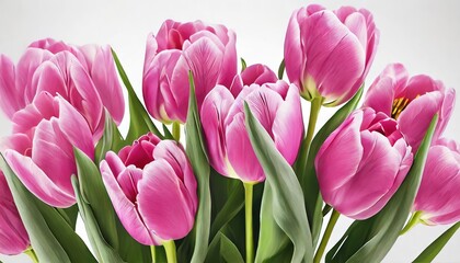 Obraz premium Pink Tulip Bouquet Close-Up