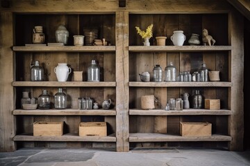 Reclaimed Wood Shelves for Rustic Barn Conversion Living Room Decor & Storage Solutions