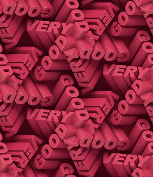 Wallpaper geometric art of red text "very good".