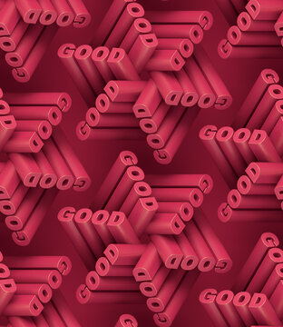 Wallpaper geometric art of red text "good".