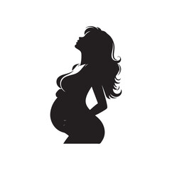 Pregnant woman vector silhouette vector illustration isolated on white background