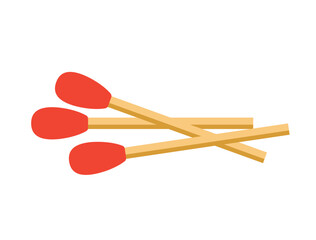 重なる3本のマッチ棒のイラスト