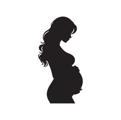 Pregnant woman vector silhouette vector illustration isolated on white background