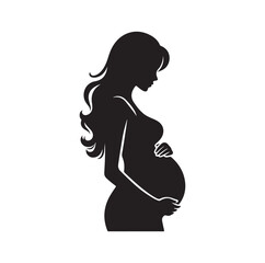 Pregnant woman vector silhouette vector illustration isolated on white background