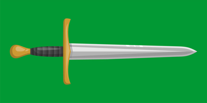 Sword vector.eps. single vector sword isolated on green background