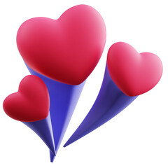 3D Love Hearts Illustration