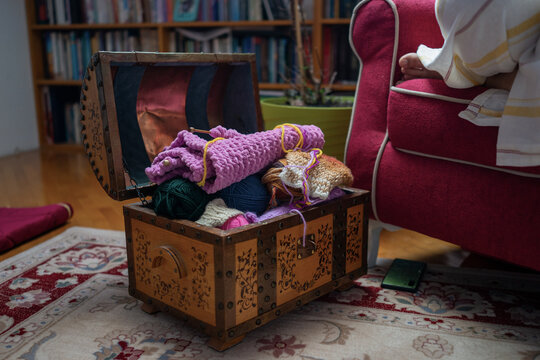 A Chestbox Full of Knitting Wool